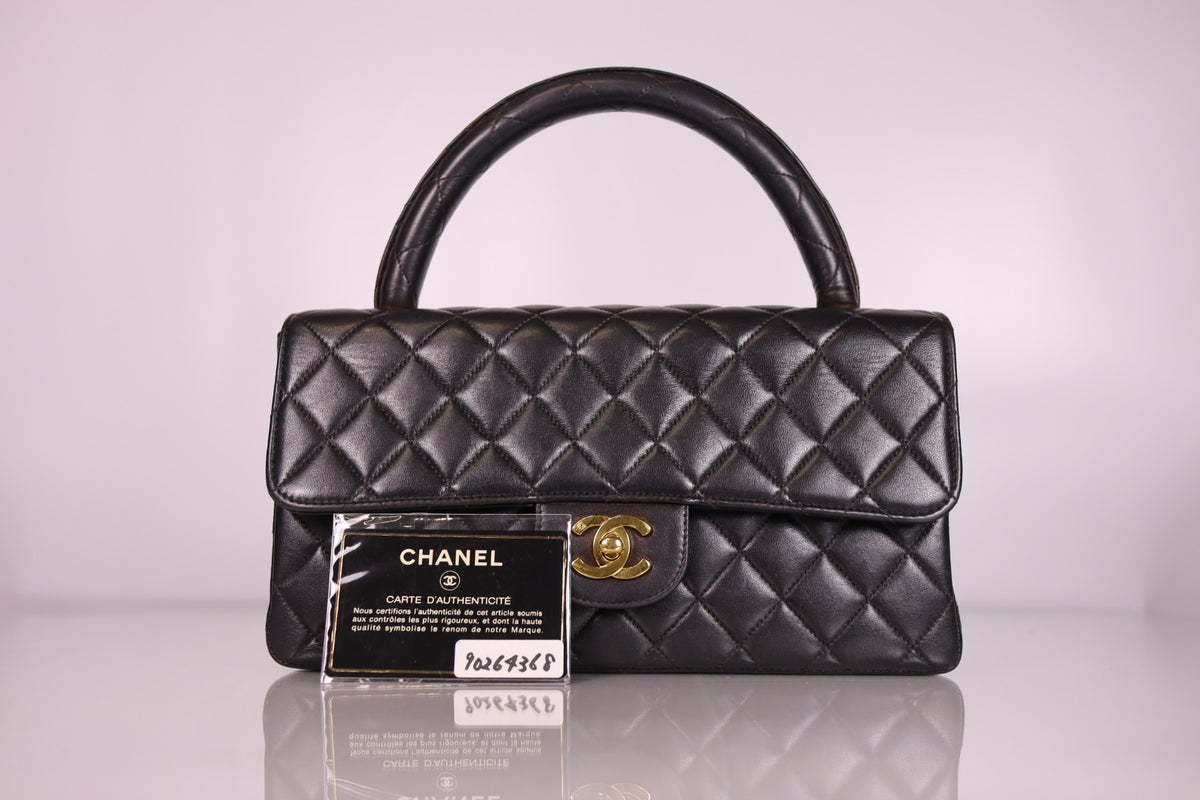 Vintage Chanel Quilted Lambskin Kelly Parent Top Handle Bag