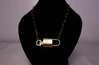 Louis Vuitton Lock & Key Paperclip Necklace | No.309