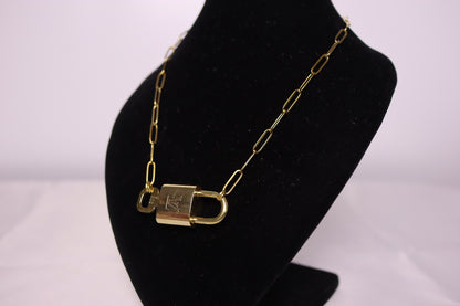 Louis Vuitton Lock & Key Paperclip Necklace | No.309