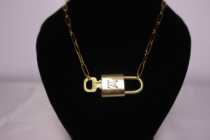 Louis Vuitton Lock & Key Paperclip Necklace | No.309