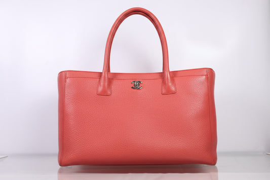 Chanel Cerf Executive Tote Coral