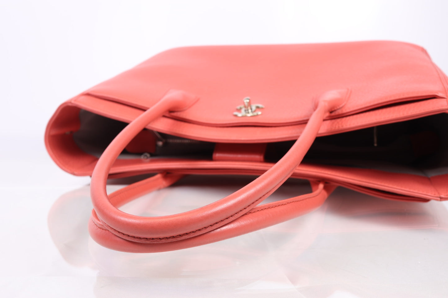 Chanel Cerf Executive Tote Coral