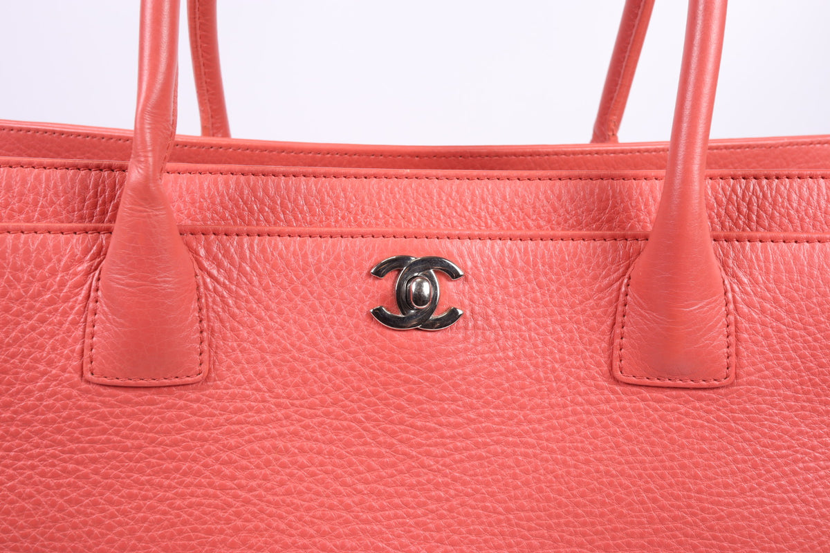 Chanel Cerf Executive Tote Coral