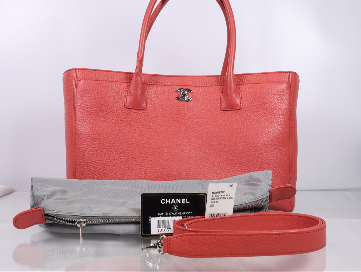 Chanel Cerf Executive Tote Coral