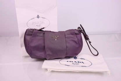 Purple Prada Tessuto Nylon Pouch Wristlet