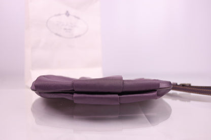 Purple Prada Tessuto Nylon Pouch Wristlet