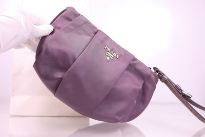 Purple Prada Tessuto Nylon Pouch Wristlet