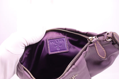 Purple Prada Tessuto Nylon Pouch Wristlet