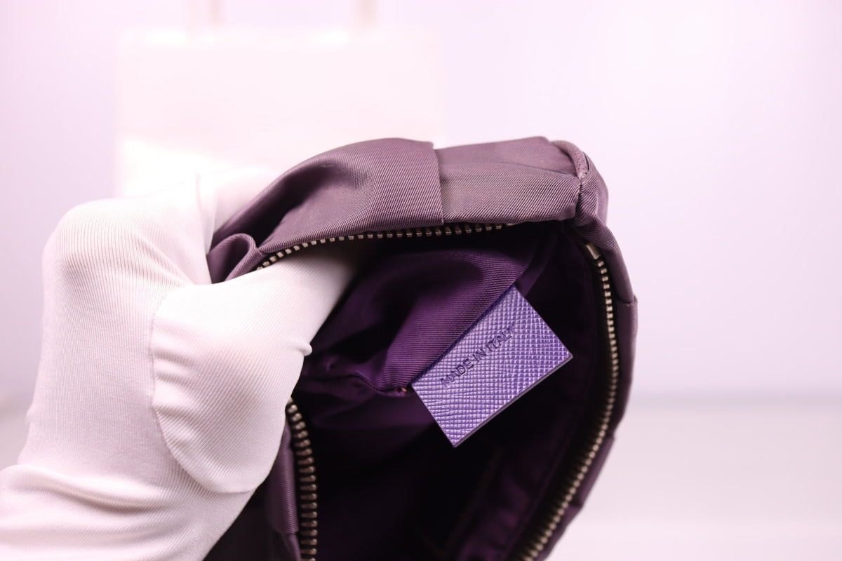 Purple Prada Tessuto Nylon Pouch Wristlet