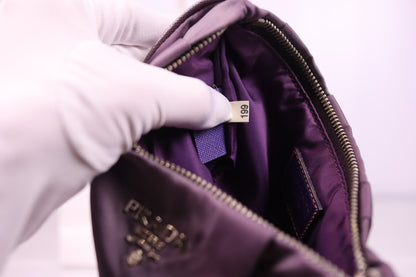 Purple Prada Tessuto Nylon Pouch Wristlet