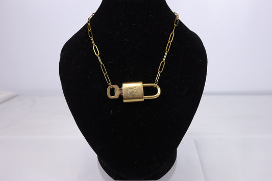 Louis Vuitton Lock & Key Paperclip Necklace