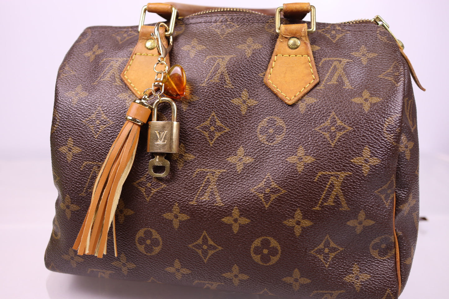 Louis Vuitton Lock & Key Amber Heart Bag Charm | No. 309