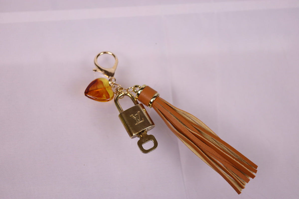 Louis Vuitton Lock & Key Amber Heart Bag Charm | No. 309