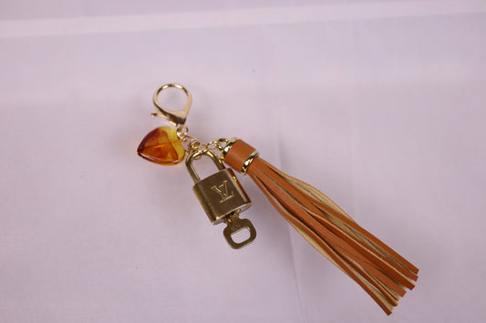 Louis Vuitton Lock & Key Amber Heart Bag Charm | No. 309