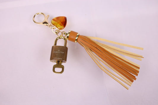 Louis Vuitton Lock & Key Amber Heart Bag Charm | No. 309