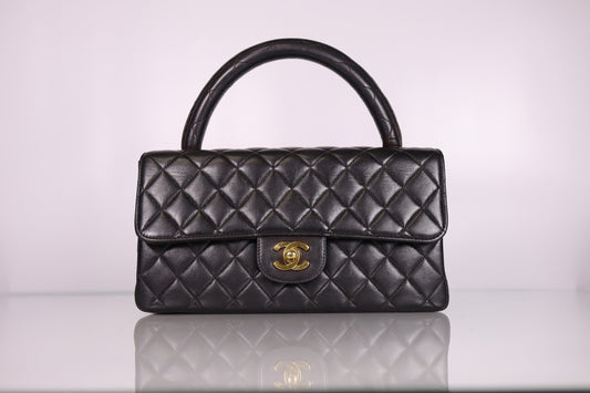 Vintage Chanel Quilted Lambskin Kelly Parent Top Handle Bag