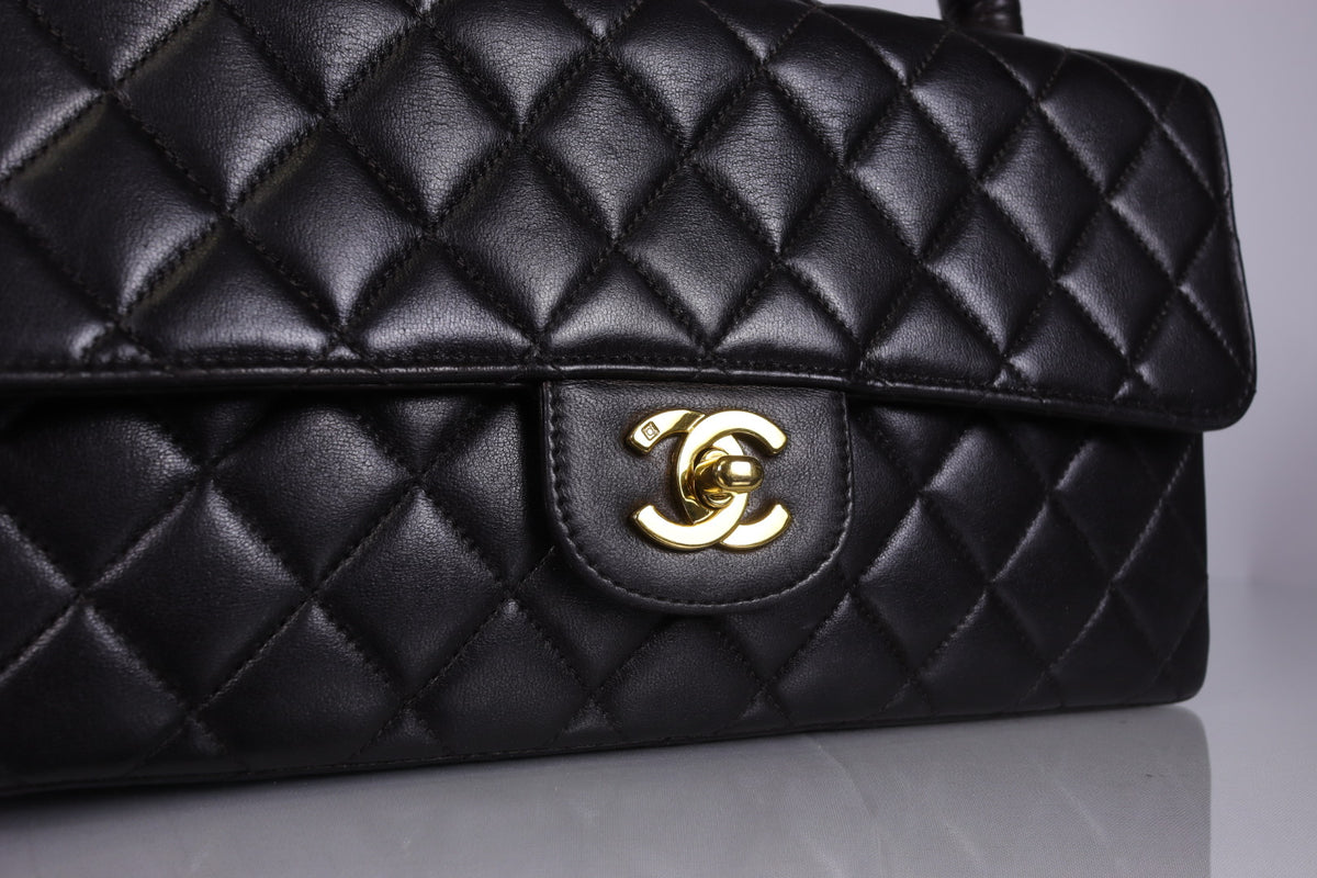 Vintage Chanel Quilted Lambskin Kelly Parent Top Handle Bag