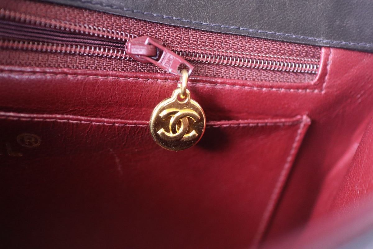 Vintage Chanel Quilted Lambskin Kelly Parent Top Handle Bag