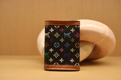 Louis Vuitton x Takashi Murakami Black Multicolor Porte Monnaie Plat Coin Purse