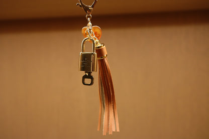 Louis Vuitton Lock & Key Amber Heart Cognac Bag Charm | No. 308