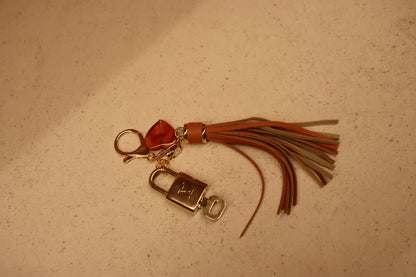 Louis Vuitton Lock & Key Amber Heart Cognac Bag Charm | No. 308