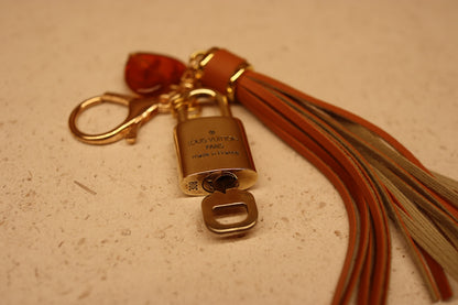 Louis Vuitton Lock & Key Amber Heart Cognac Bag Charm | No. 308