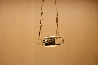Louis Vuitton Lock & Key Paperclip Necklace | #306