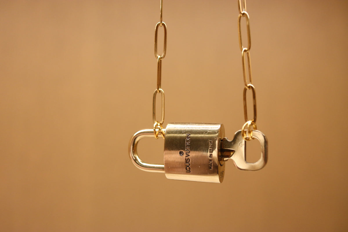 Louis Vuitton Lock & Key Paperclip Necklace | #306