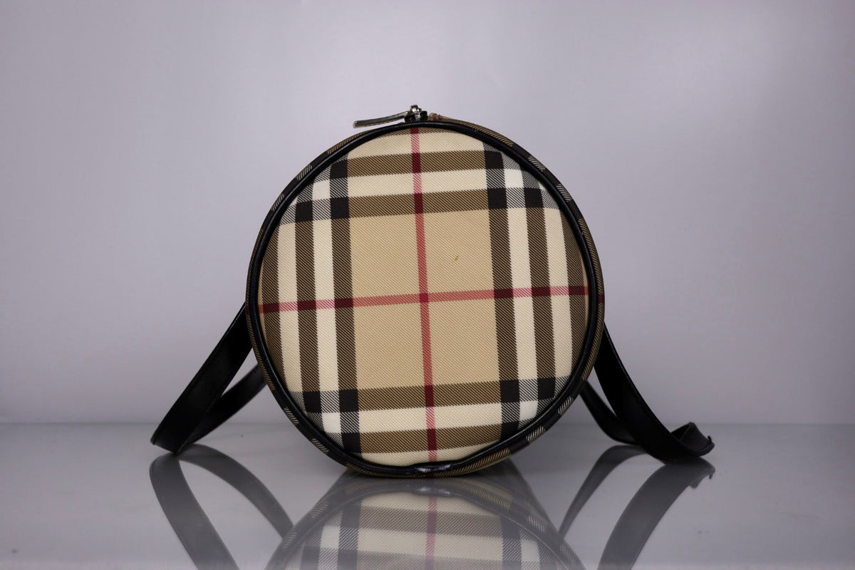 Y2K Vintage Burberry Nova Check Barrel Shoulder Bag
