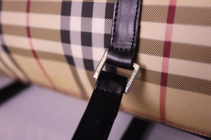 Y2K Vintage Burberry Nova Check Barrel Shoulder Bag