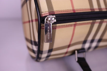 Y2K Vintage Burberry Nova Check Barrel Shoulder Bag