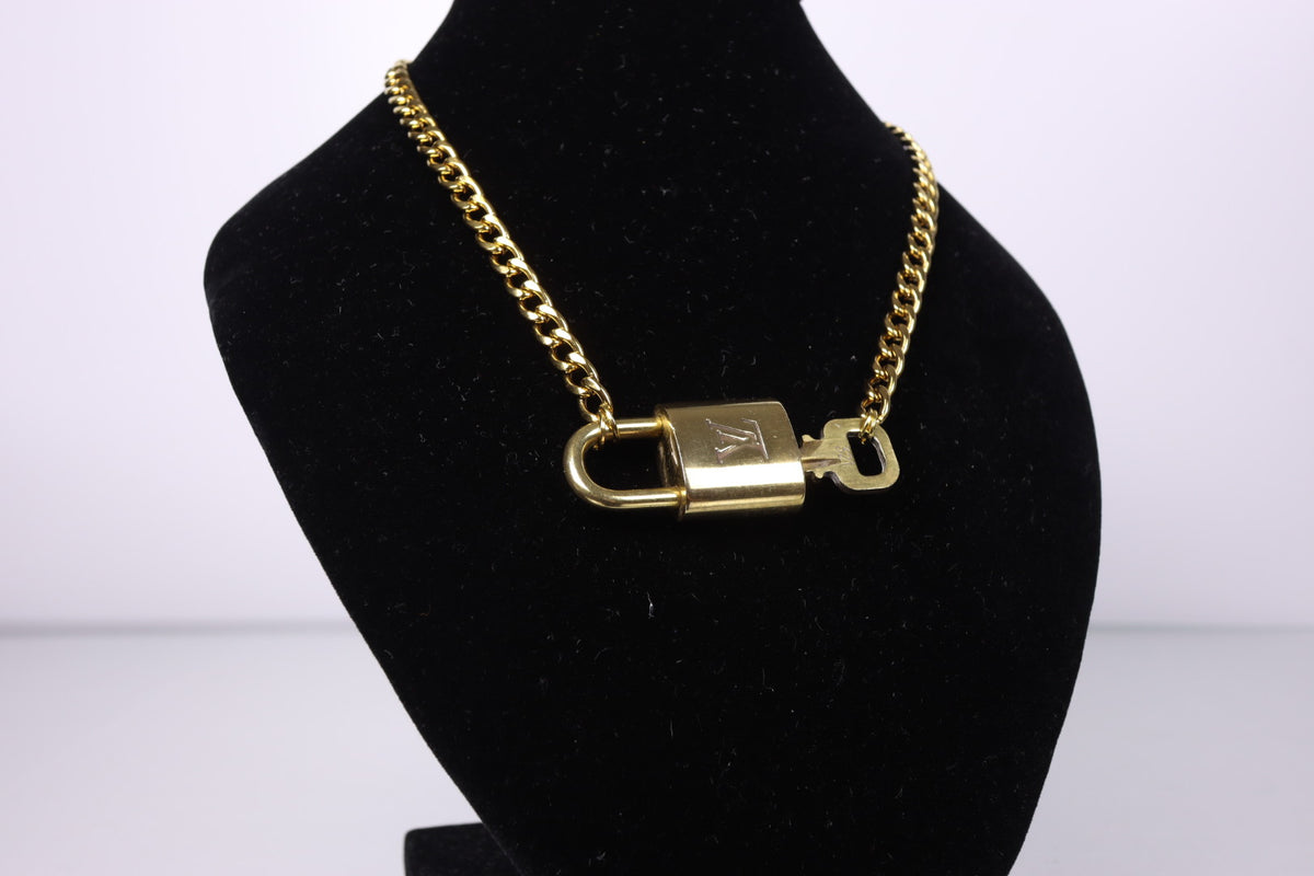 Louis Vuitton Lock and Key Cuban Choker Necklace