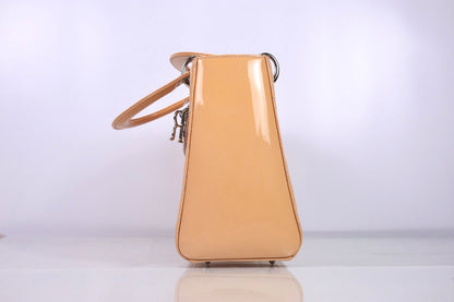 Christian Dior Lady Dior Medium Patent Cannage Rose Clair Bag