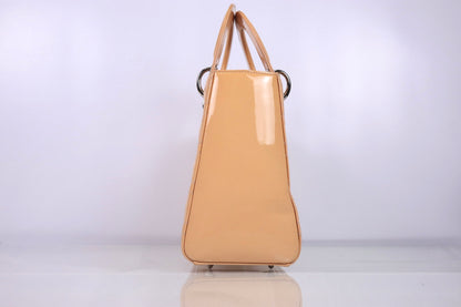 Christian Dior Lady Dior Medium Patent Cannage Rose Clair Bag