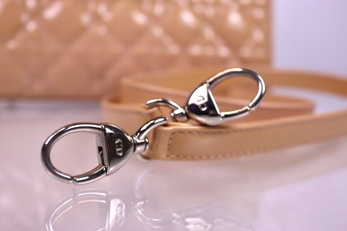 Christian Dior Lady Dior Medium Patent Cannage Rose Clair Bag